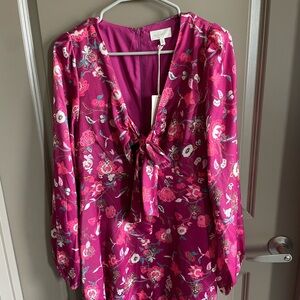 MELLODAY front cut out pink mini dress